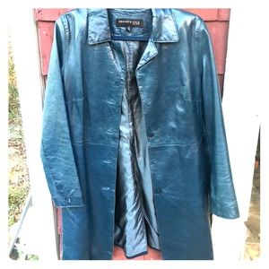 Kenneth Cole Teal Leather Jacket